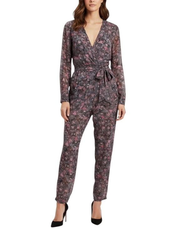 IRO Pants - IRO Floral Plunge Neckline Long Sleeve Jumpsuit in Grey Size 4 — STUNNING!!!